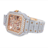 Moissanite iced out skeleton watch mod