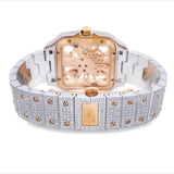Moissanite iced out skeleton watch mod